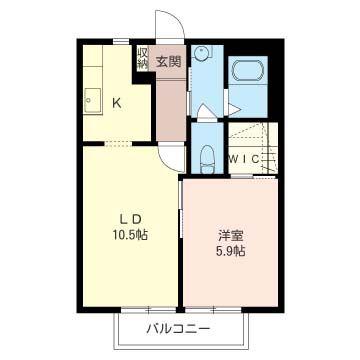 サンセール(1LDK/1階)の間取り写真