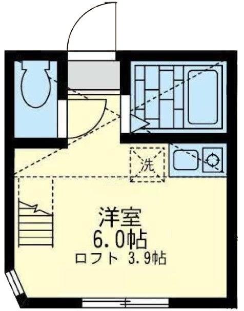 グロース天王町(ワンルーム/2階)の間取り写真