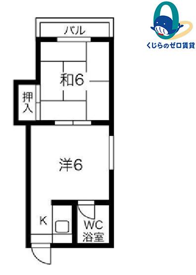 松栄栢ノ木ビルA棟(2K/2階)の間取り写真