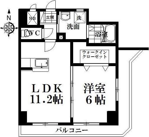 コンフォート常盤(1LDK/6階)の間取り写真