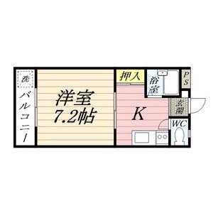 コーポグランデ立花(1K/3階)の間取り写真