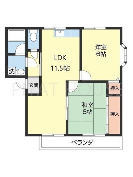 ラプラージュKINOSHITA(2LDK/1階)の間取り写真