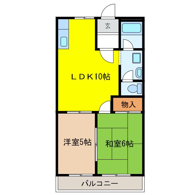 メゾンエトワール(2LDK/2階)の間取り写真