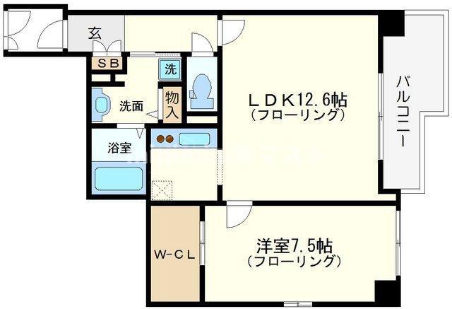 BRAVI南堀江(1LDK/2階)の間取り写真