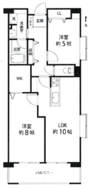 パーシマン大泉(2LDK/3階)の間取り写真