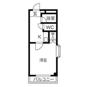オリオンハイツ(1K/2階)の間取り写真