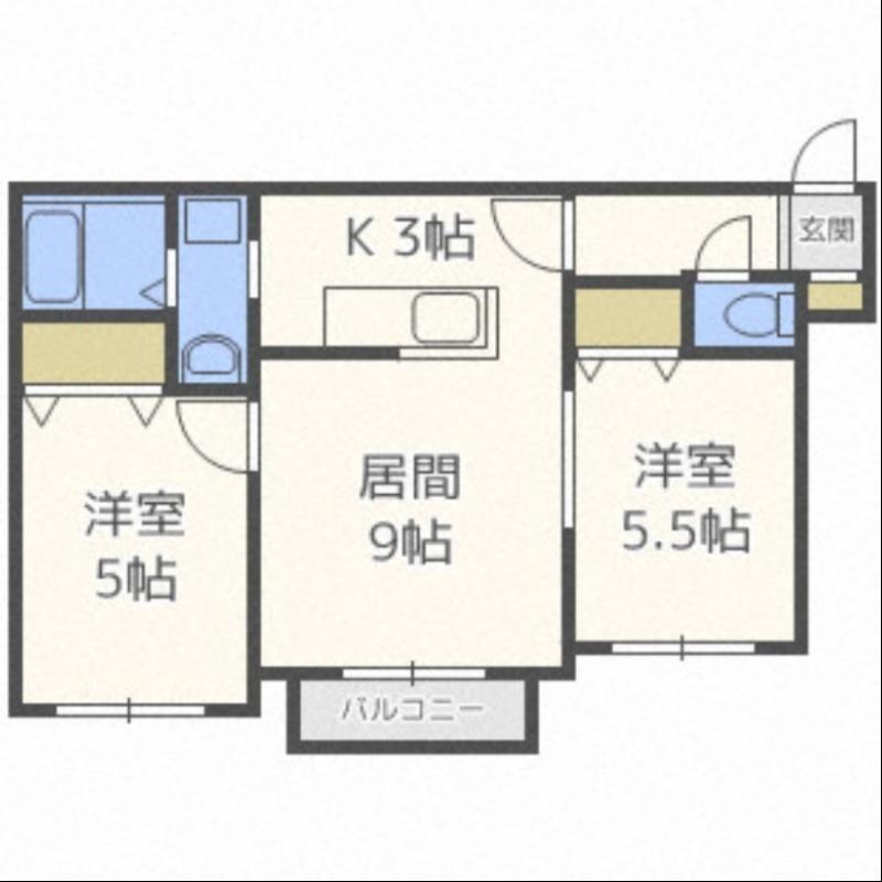 リバージュL38(2LDK/4階)の間取り写真