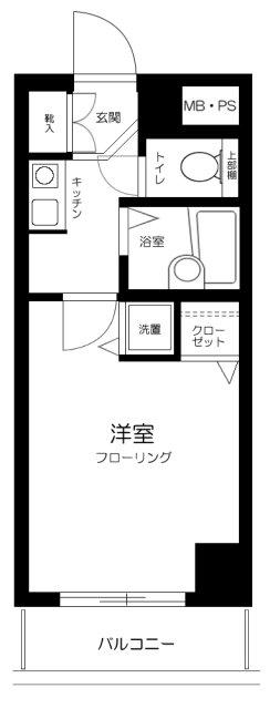 シンシア東高円寺(1K/4階)の間取り写真