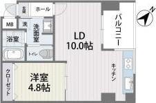 S-FORT筑紫通(1LDK/3階)の間取り写真