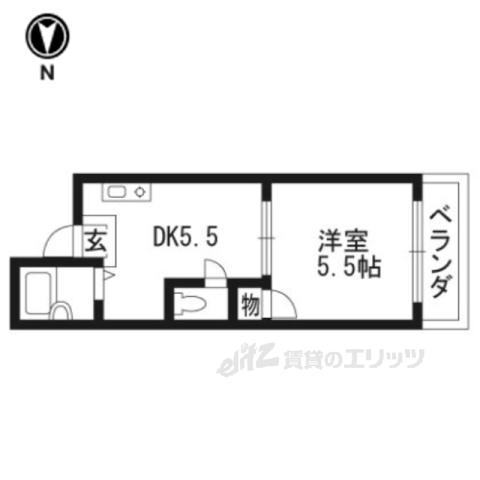 パパス永楽(1K/3階)の間取り写真