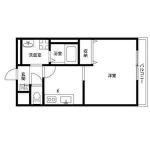 アムール高松東(1K/1階)の間取り写真