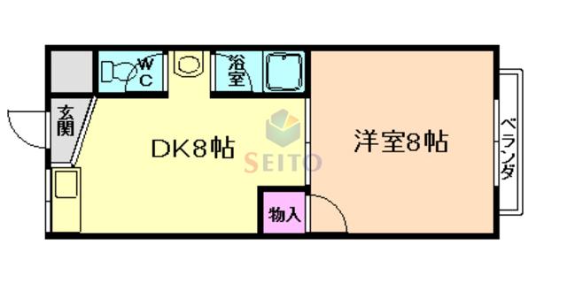 イワタバコ苑(1DK/1階)の間取り写真