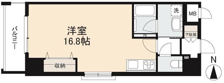 PASAR古新町(ワンルーム/6階)の間取り写真