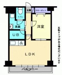 敷島ビル(1LDK/6階)の間取り写真