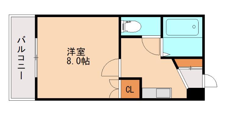 サバービア都府楼(1K/3階)の間取り写真