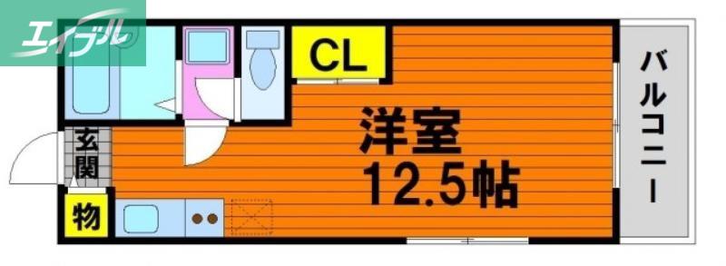 BACK・PACKER(ワンルーム/1階)の間取り写真