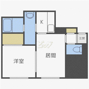 トワル24(1LDK/2階)の間取り写真