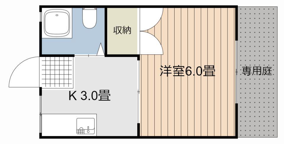 パナハイツ池田(1K/1階)の間取り写真