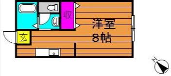 ジョイ福田A棟(ワンルーム/2階)の間取り写真