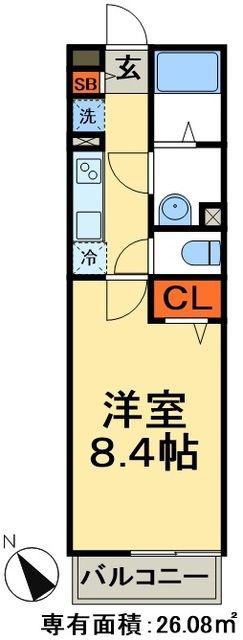 リブリ・胡録台(1K/2階)の間取り写真