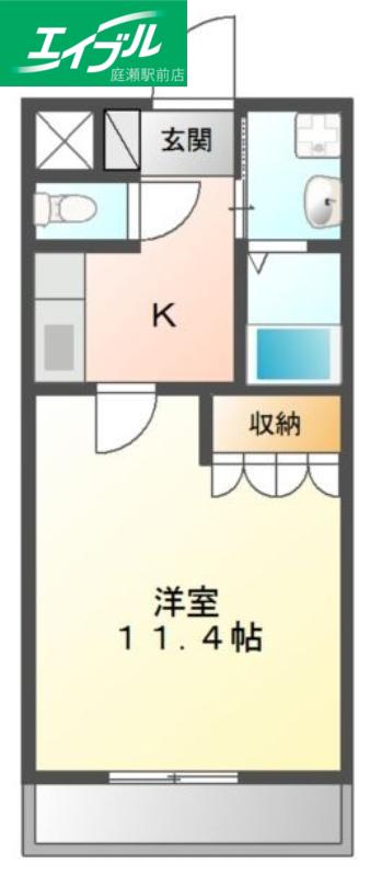 アメニティーハイツY(1K/2階)の間取り写真