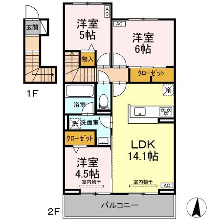 セジュール池田(3LDK/2階)の間取り写真