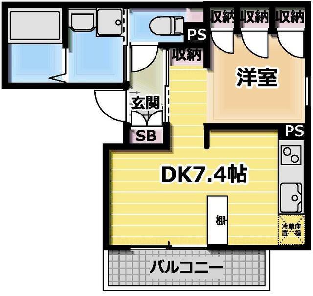 HOUSEKULIM29(1DK/3階)の間取り写真