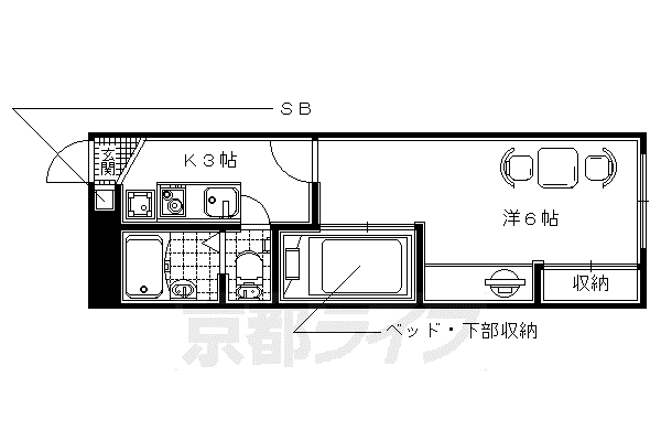レオパレス津田山手(1K/1階)の間取り写真