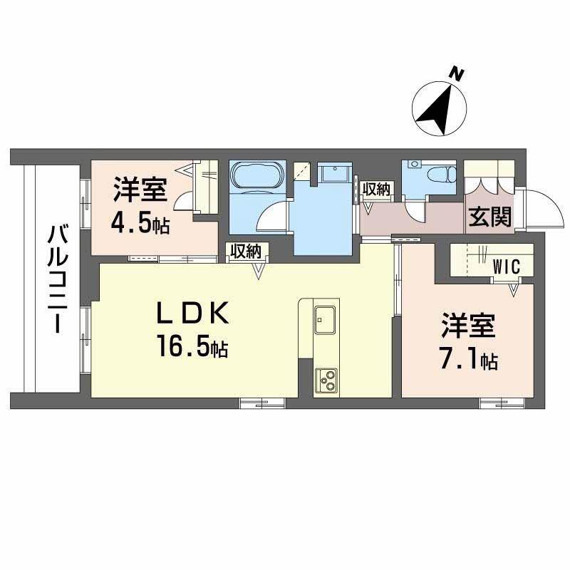 シクラシオン(2LDK/3階)の間取り写真