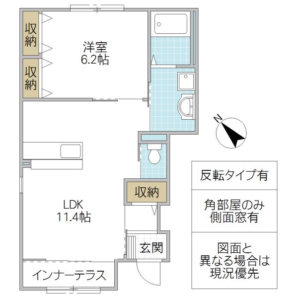 FELICE B (1LDK/1階)の間取り写真