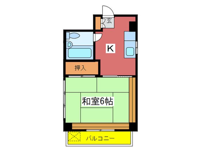 めぞんエル(1K/5階)の間取り写真