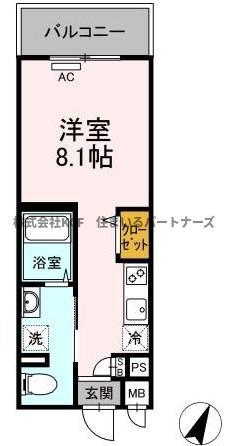 グランジュール大手町(ワンルーム/8階)の間取り写真