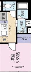 WINDS板橋(1K/1階)の間取り写真