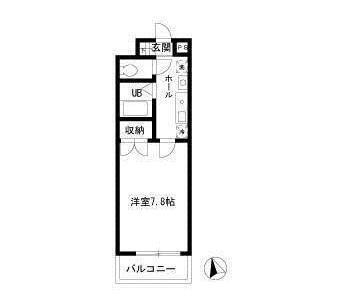 マルカージュ柏(1K/2階)の間取り写真