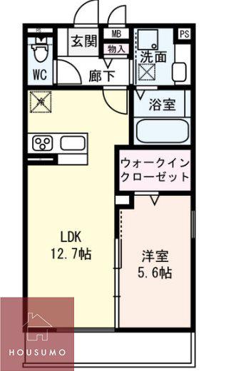 サンライズ豊里(1LDK/2階)の間取り写真