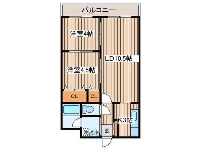 RICH中の島・M(2LDK/4階)の間取り写真