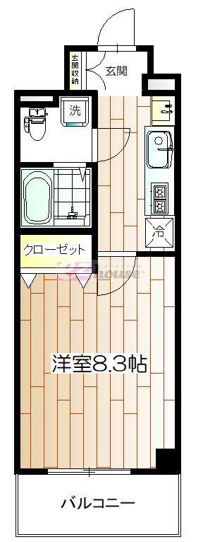 テラスジョージタウン(1K/8階)の間取り写真