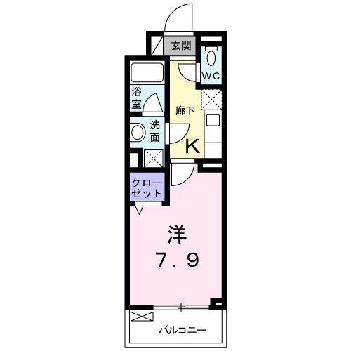 CASA RUNE(1K/2階)の間取り写真