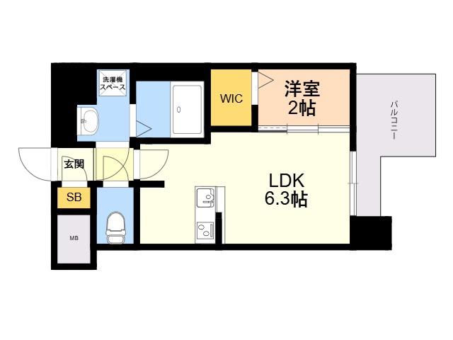 MODERN PALAZZO 博多デュオグランデイースト(1LDK/4階)の間取り写真