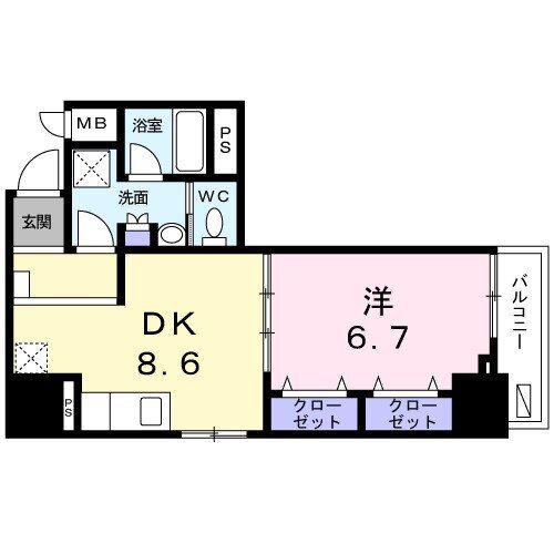 パルティール・アサクサ(1LDK/2階)の間取り写真