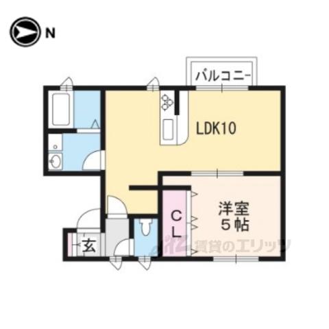 ヴィラ・デ・アウラ(1LDK/2階)の間取り写真