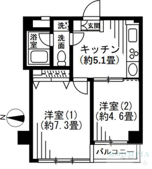 SOCIETY EBARA-NAKANOBU(2K/3階)の間取り写真