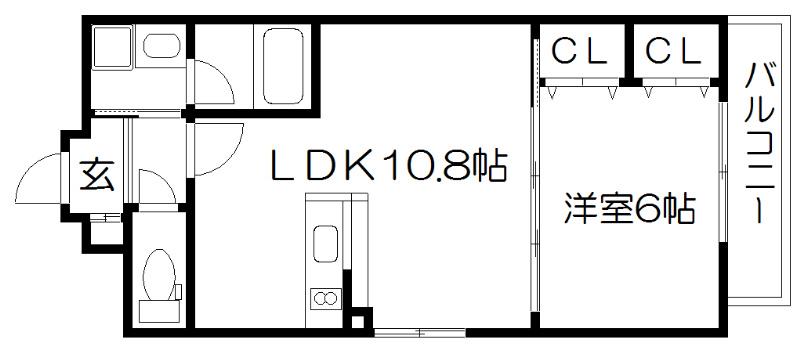 LUKAS ルーカス(1LDK/4階)の間取り写真