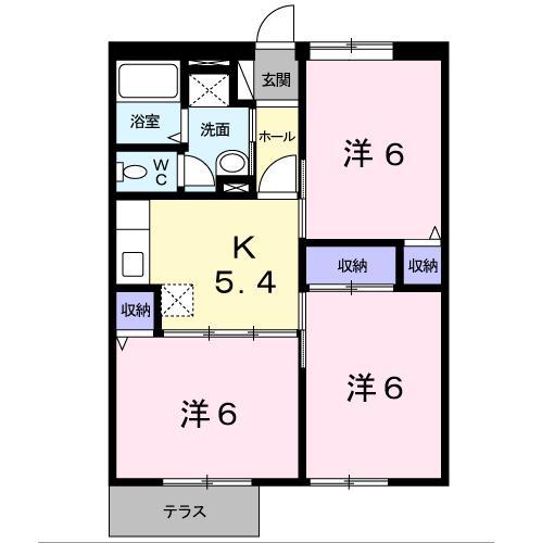 POP TOWNI(3DK/1階)の間取り写真