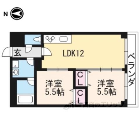第2長栄マンション(2LDK/2階)の間取り写真