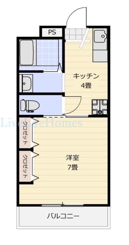リブライフ蔵本(1K/1階)の間取り写真