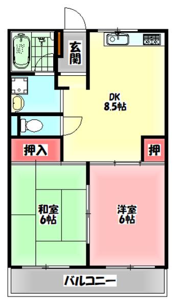 S&Kパルデンス(2DK/2階)の間取り写真