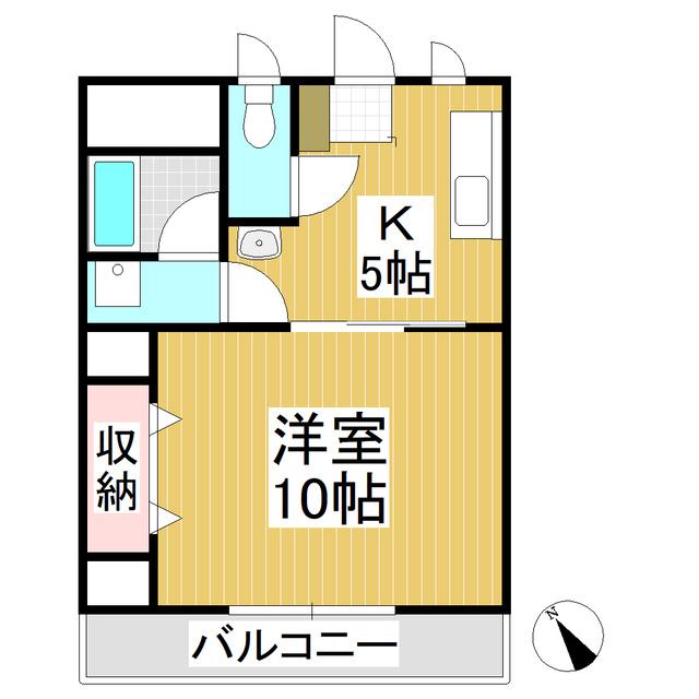 グリーン・ボーテ(1K/2階)の間取り写真