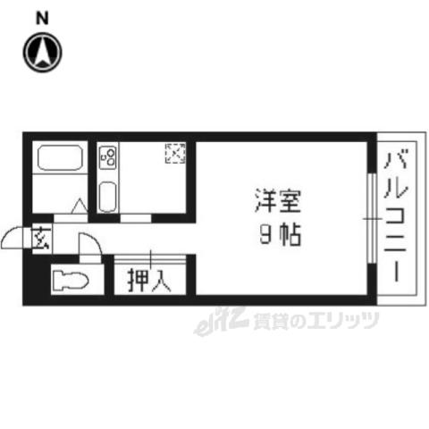 アザレア館(1K/2階)の間取り写真
