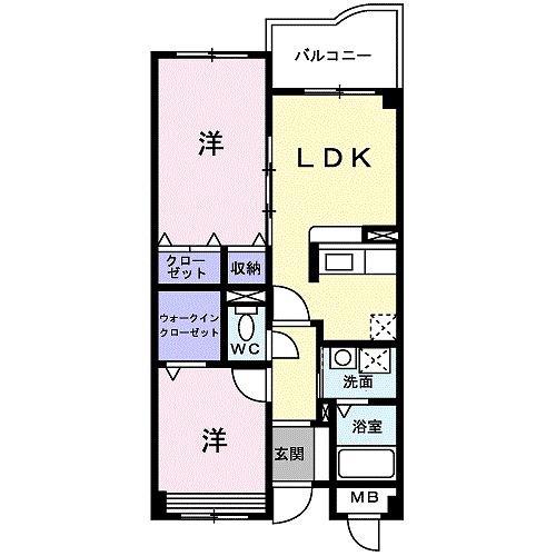 ビジオー・レジデンス(2LDK/3階)の間取り写真